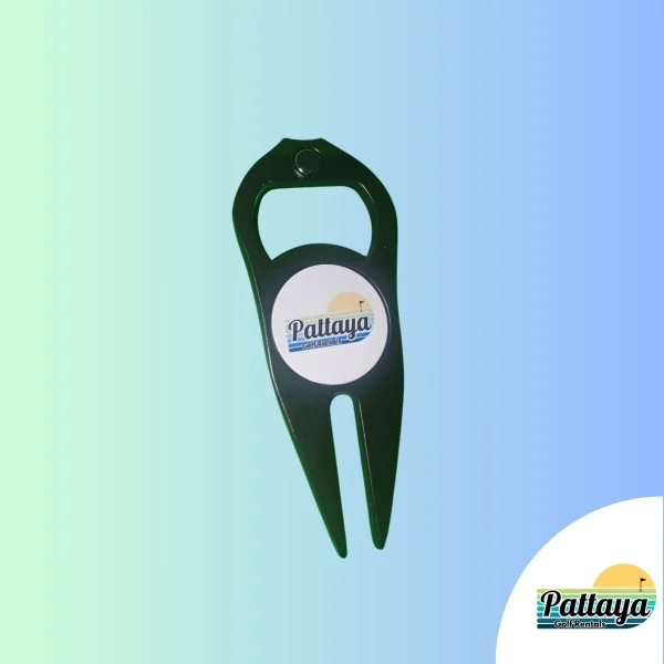 Metal 3 in 1 golf divot tool with magnetic marker and bottle opener