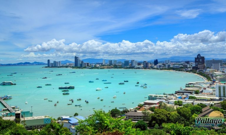 Pattaya city on the coast of Thailand.